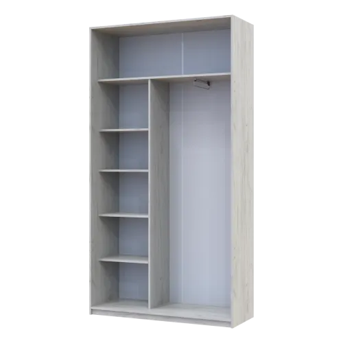 Шкаф купе Сити Лайт Слим Белое Дерево Стекло Серое 120х45х225 (44900294)