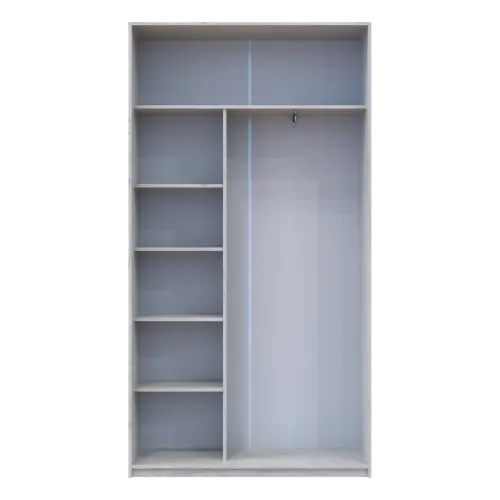 Шкаф купе Сити Лайт Слим Белое Дерево Стекло Черное 120х45х225 (44900295)