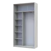 Шкаф купе Сити Лайт Слим Белое Дерево Стекло Черное 120х45х225 (44900295)