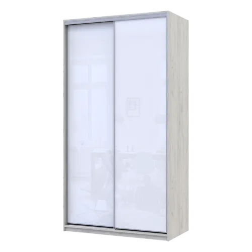 Шкаф купе Сити Лайт Слим Белое Дерево Стекло Белое 120х60х225 (44900296)