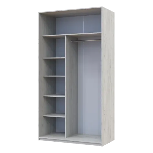 Шкаф купе Сити Лайт Слим Белое Дерево Стекло Белое 120х60х225 (44900296)