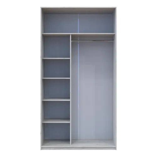 Шкаф купе Сити Лайт Слим Белое Дерево Стекло Серое 120х60х225 (44900297)