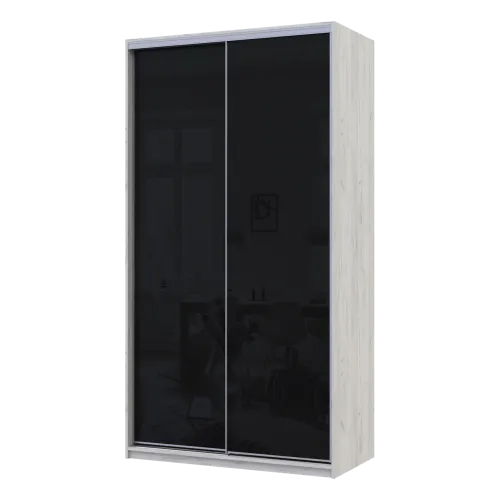 Шафа купе Сіті Лайт Слім Біле Дерево Скло Чорне 120х60х225 (44900298)