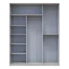Шкаф купе Сити Лайт Слим Белое Дерево Стекло Серое 180х60х225 (44900304)