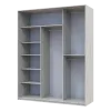 Шкаф купе Сити Лайт Слим Белое Дерево Стекло Серое 180х60х225 (44900304)