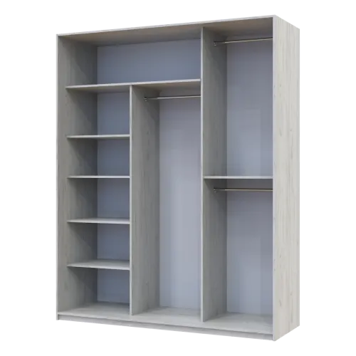 Шкаф купе Сити Лайт Слим Белое Дерево Стекло Серое 180х60х225 (44900304)