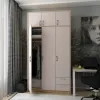 Шафа для одягу Doros Ронді з антресоллю Дуб Артизан/Кашемір 3ДСП 121х52х236 (80737819)
