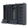 Шафа для одягу Doros Лукас Графіт 3+4 ДСП 300х50х240 (42005133)