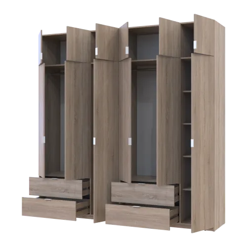 Шафа для одягу Doros Лукас Дуб сонома 3+3 ДСП 240х50х240 (42005107)