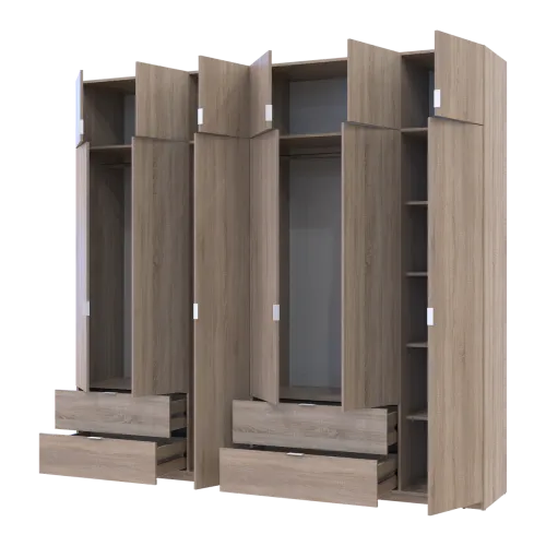 Шафа для одягу Doros Лукас Дуб сонома 3+3 ДСП 255х50х240 (42005111)