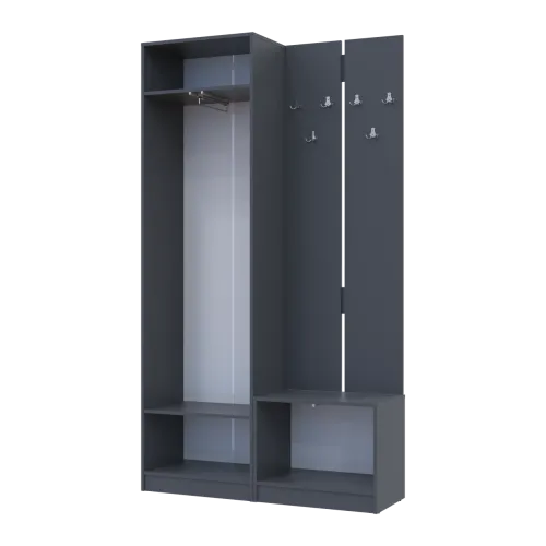 Прихожая Doros Сола 1+3 Doros Графит/Серый ДСП 120х40х215 (42005152)