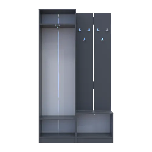 Прихожая Doros Сола 1+3 Doros Графит/Серый ДСП 120х40х215 (42005152)