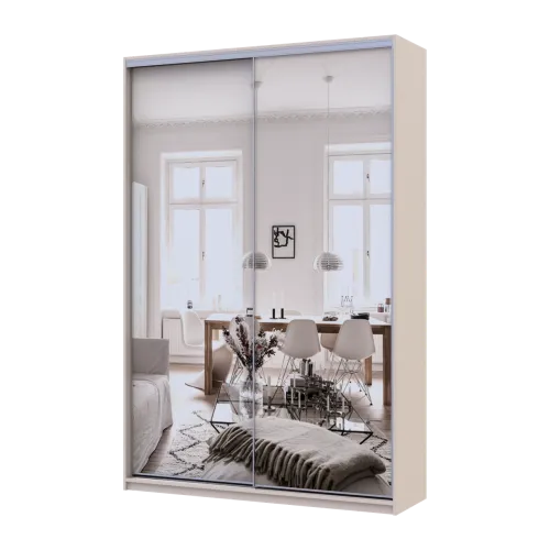 Шафа купе Doros Сіті Лайт Кашемір 2 Дзеркала 150х45х225 (80736362)