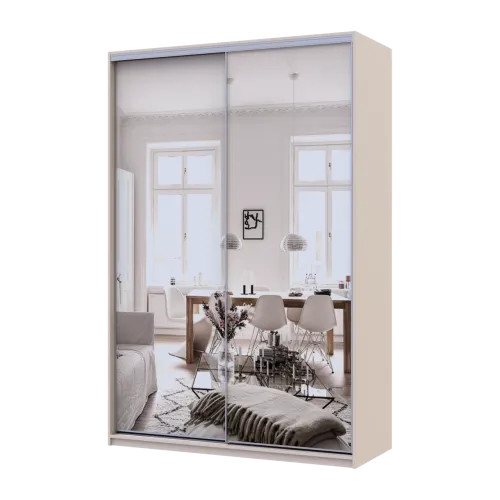 Шафа купе Doros Сіті Лайт Кашемір 2 Дзеркала 150х60х225 (80736359)