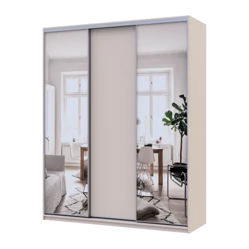 Шафа купе Doros Сіті Лайт Кашемір 1 ДСП / 2 дзеркала 180х60х225 (80736368)