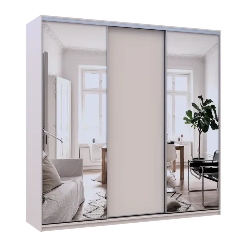Шафа купе Doros Сіті Лайт Кашемір 1 ДСП / 2 дзеркала 225х60х225 (80736380)