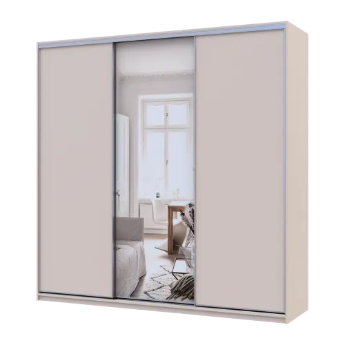 Шафа купе Doros Сіті Лайт Кашемір 2 ДСП/1 дзеркало 225х60х225 (80736383)