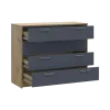 Комод Doros Ронди Дуб Артизан/Графит 4 ящика 100х40х82 (41516186)