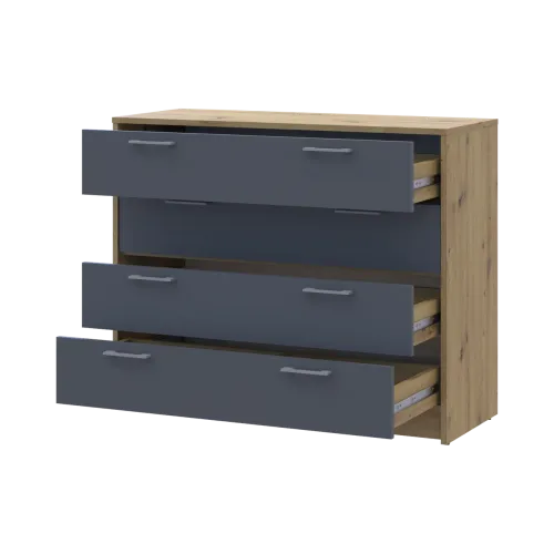 Комод Doros Ронди Дуб Артизан/Графит 4 ящика 100х40х82 (41516186)