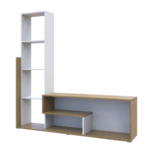 Стенка в гостиную Doros Этана Дуб Артизан / Белый 150х30х150 (41510097)