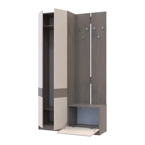 Прихожая Doros Сола 1+3 Канноло/Кашемир ДСП 120х40х215 (42005233)