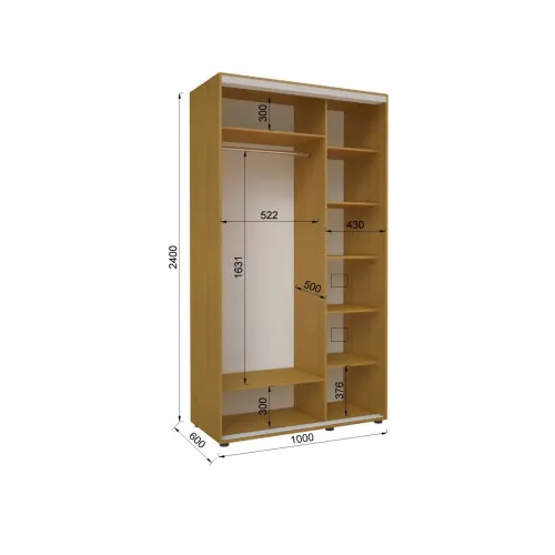 Шкаф-купе Эконом №1 D-600 ДСП 1000х600х2400 мм