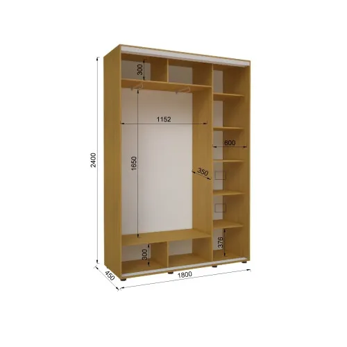 Шафа-купе Економ №24 D-450 ДСП 1800×450×2400 мм