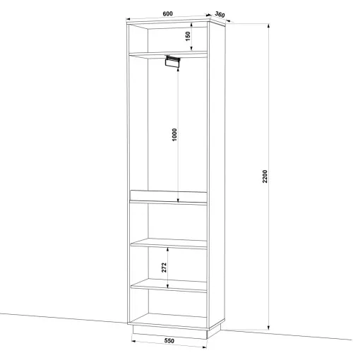 Шафа розпашна HOLD №7 60x38x220 см