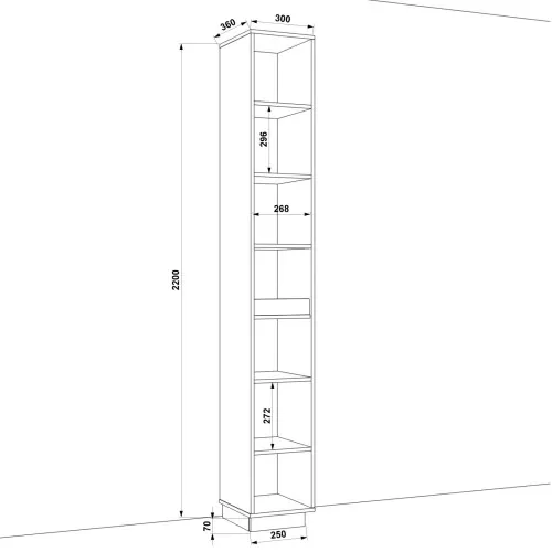 Шафа розпашна HOLD №1d 30x38x220 см
