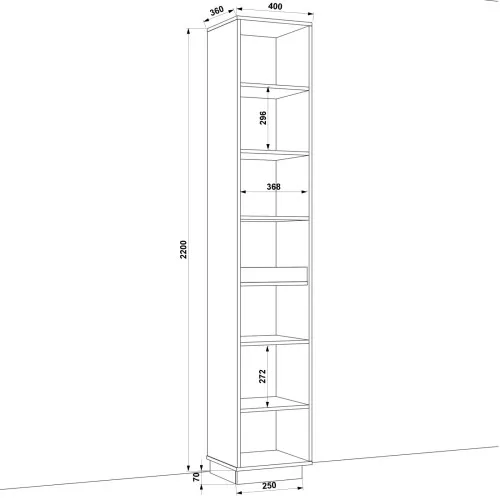 Шафа розпашна HOLD №2d 40x38x220 см