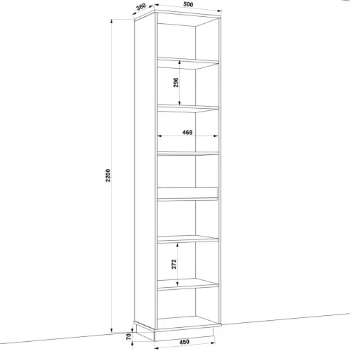 Шафа розпашна HOLD №3d 50x38x220 см