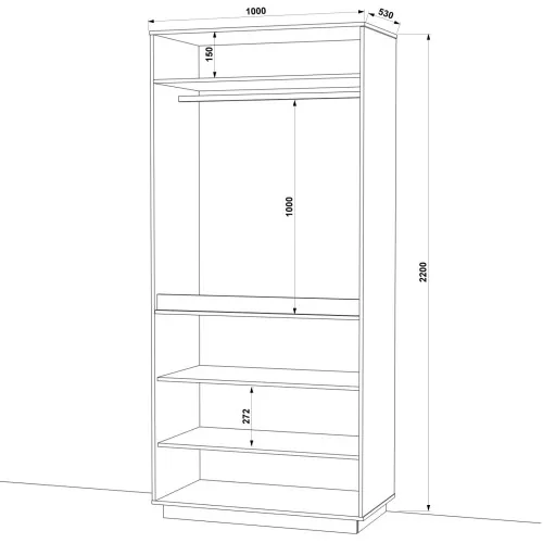 Шафа розпашна HOLD №33d 100x55x220 см