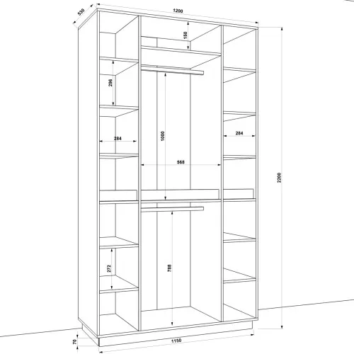 Шафа розпашна HOLD №43d 120x55x220 см
