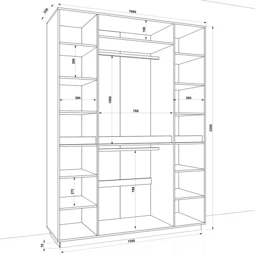 Шкаф распашной HOLD №44d 160x55x220 см