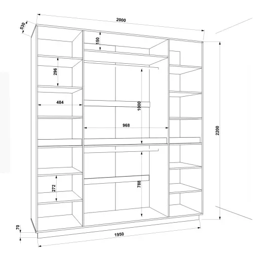 Шафа розпашна HOLD №45d 200x55x220 см