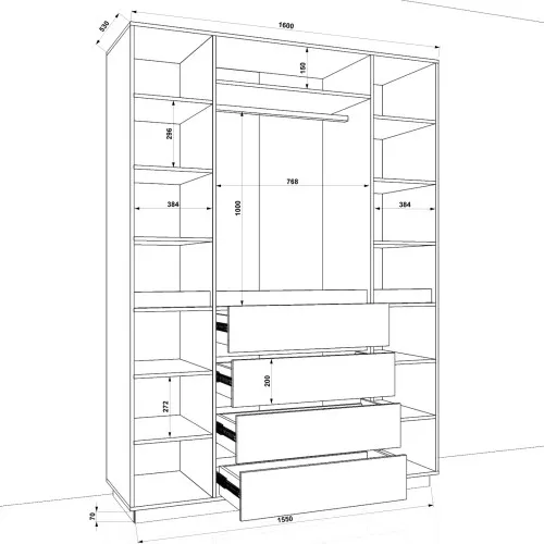 Шафа розпашна HOLD №47d 160x55x220 см