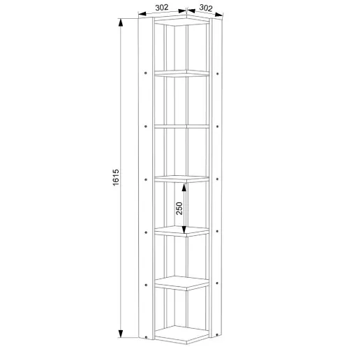 Стелаж D4 302мм x 302мм x 1615мм