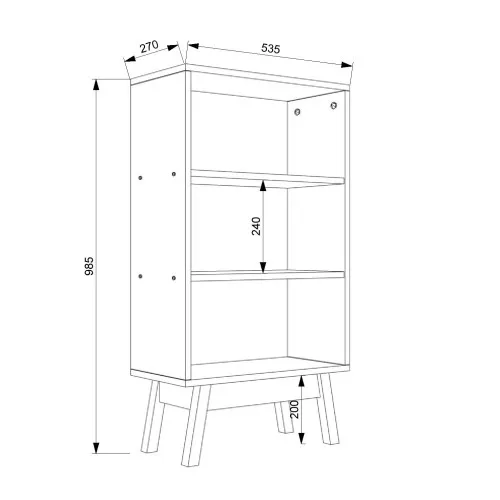 Стеллаж W1 535мм x 270мм x 985мм