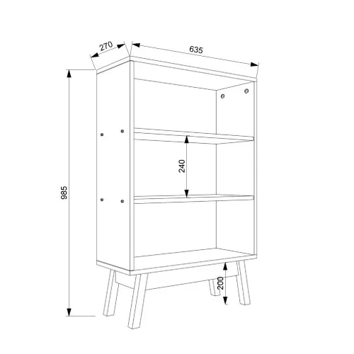 Стеллаж W2 635мм x 270мм x 985мм