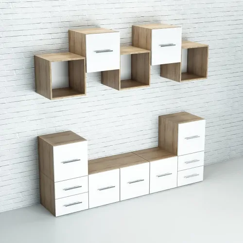 Горка Тетрис-2 2000x400x2000 Дуб Сонома/Белый