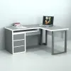 Офісний стіл лофт ГК-2 1400x1400x765 Сірий/Білий V5051