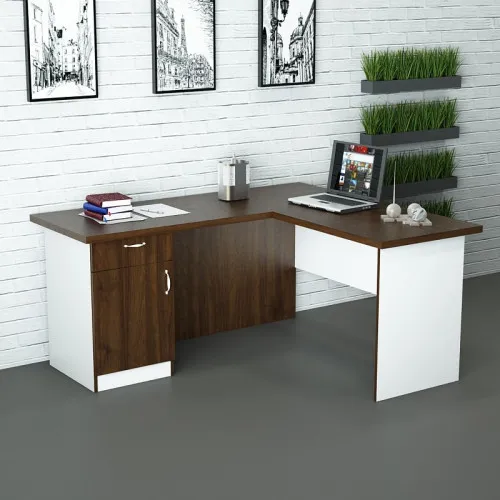Офісний стіл СД-У4-1 1200x1400x750 Білий/Дуб Венге
