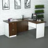 Офісний стіл СД-У5-1 1200x1400x750 Білий/Орех Темный