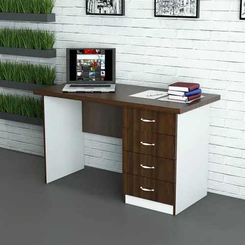 Офісний стіл СД-П2-1 600x1400x750 Білий/Дуб Венге V2857