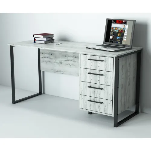 Офісний стіл лофт СПЛА-2-1 1200x600x750 Дуб Крафт білий