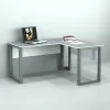 Офісний стіл лофт ГК-1Т 1400x1600x750 Сірий/Білий V5069