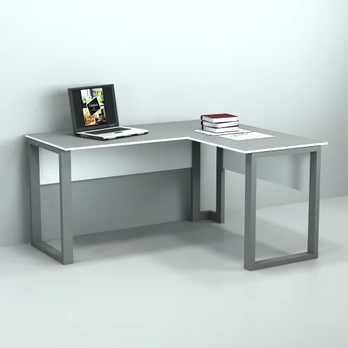 Офісний стіл лофт ГК-1Т 1200x1600x750 Сірий/Білий V5068