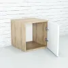 Тумба Тетрис куб-1 400x400x400 Белый/Дуб Сонома