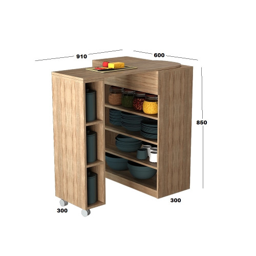 Тумба помощница Дуб Сонома 910x300x850