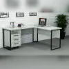 Офісний стіл лофт СУЛА-3 1400x1600x765 Дуб Крафт білий V2775